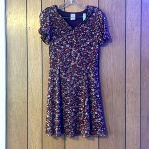 No Boundaries Short Sleeve Floral Mini Dress M(7-9)